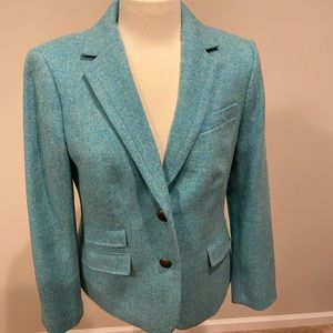 NWOT Talbots Aberdeen Shetland Wool Jacket Aqua 10